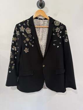 Any Old Iron Embellished Blazer Black Size M
